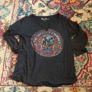 Lucky brand gray elephant vintage 60s t shirt